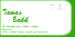 tamas bakk business card