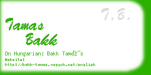 tamas bakk business card